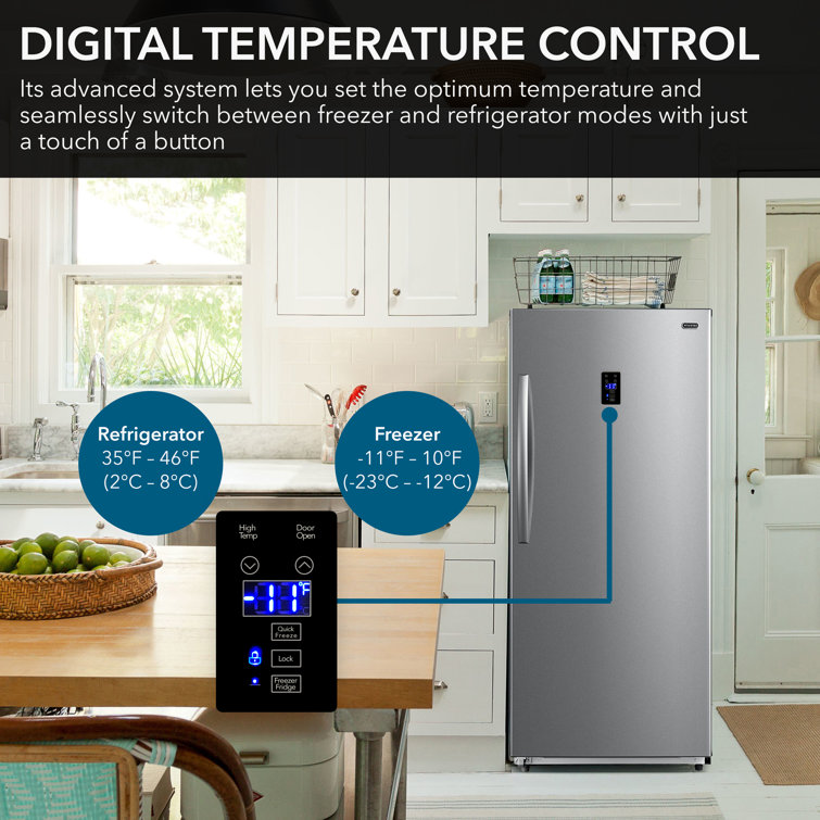 Whynter Energy Star 13.8 cu. ft. Digital Upright Convertible Freezer/Refrigerator  Stainless Steel u0026 Reviews - Wayfair Canada